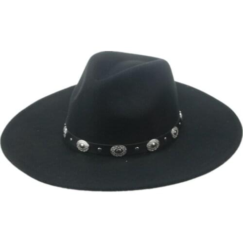 Fedora winter hat big brim 9.5cm belt band casual panama women hat solid black camel grey outdoor dress formal hat sombrero paja