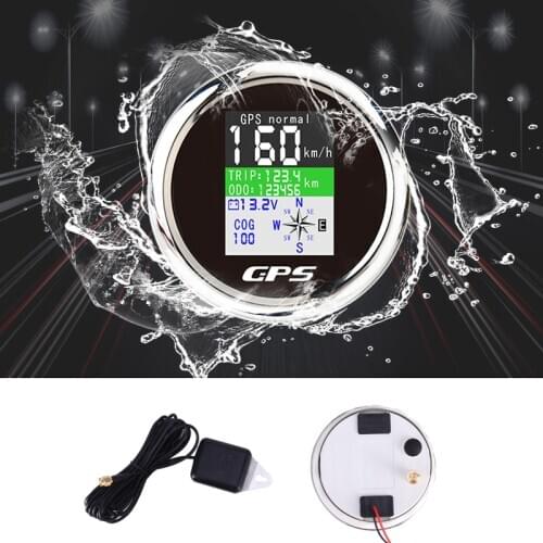 TFT Screen GPS Speedometer With GPS Antenna For Boat Car Motor Yacht Waterproof Odometer Adjustable Trip ODO COG Voltmeter 9-32V