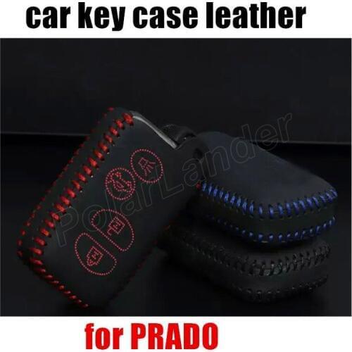 Only Red Hand sewing DIY car key case cover car styling Genuine quality leather fit for TOYOTA OLD CAMRY CROWN REIZ PRADO