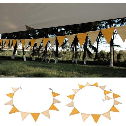 Triangle Flags Banner Waterproof Anti-tear Photo Prop Brown White Triangle Flags Banner Camping Tent Decoration for Outdoor