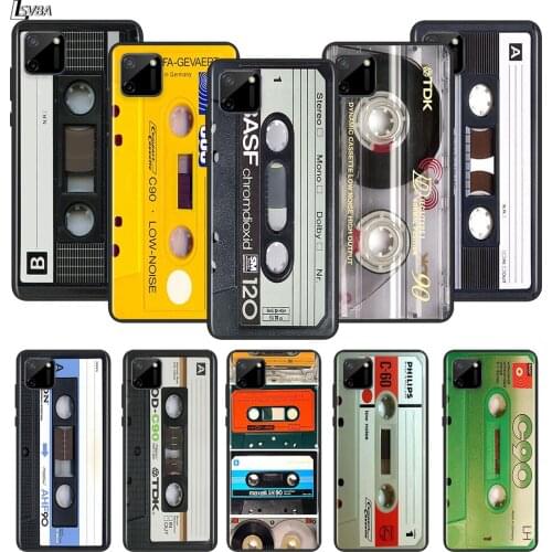 Vintage Cassette for Realme Narzo 20 10 7 6 6i 6S 5 5i 5S 3 3i 2 Pro Black TPU Soft Phone Case