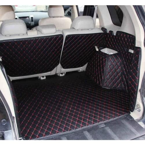 Fiber leather car trunk mat for mitsubishi outlander 2006 2007 2008 2009 2010 2011 2012 2013 2nd generation car accessories