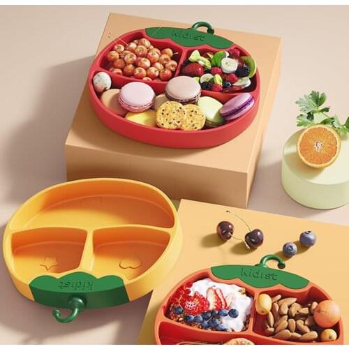 High-end Childrens Dishes Baby Silicone Sucker Bowls Solid pumpkin Dishes Training Tableware Kids Feeding Silicone kitchenware