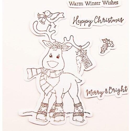 10.5x14.5cm Easter deer Transparent Clear Stamps Silicone Seals Roller Stamp DIY scrapbooking photo album/Card Making