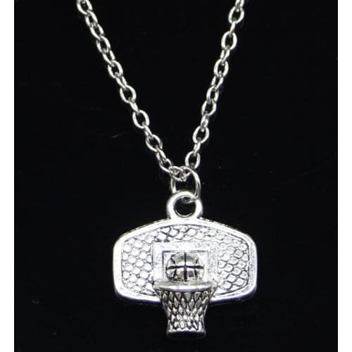 20pcs New Fashion Necklace 20x19mm basketball basket Pendants Short Long Women Men Colar Gift Jewelry Choker