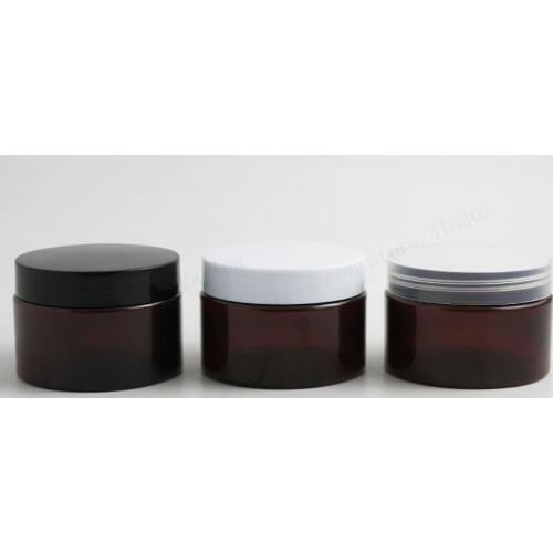 20 x 120g Amber PET Cream Jar 4oz Brown Cream Make Up Bottle with plastic lids Cosmetic Containers