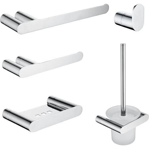 Bathroom Accessories Chrome Towel Rack Towel Bar Robe Hook Toilet Brush Holder Wall Mounted Toilet Paper Holder Soap Basket