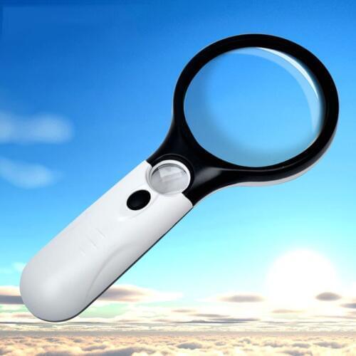 DHL 200PCS Magnifier LIGHT Handheld LED Optics Read Jewelry Plastic Portable Magnifier