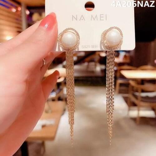 Korean pop senior sense long earrings female personality fashion a pair of tassel earrings