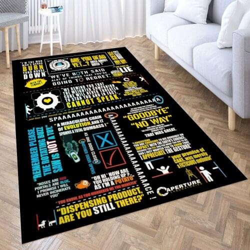 Portal memoirs Carpet for Living Room 3D Anime Cartoon Rug Gamer Teen Room Bedside Lounge Rug Kids Children Floor Mats