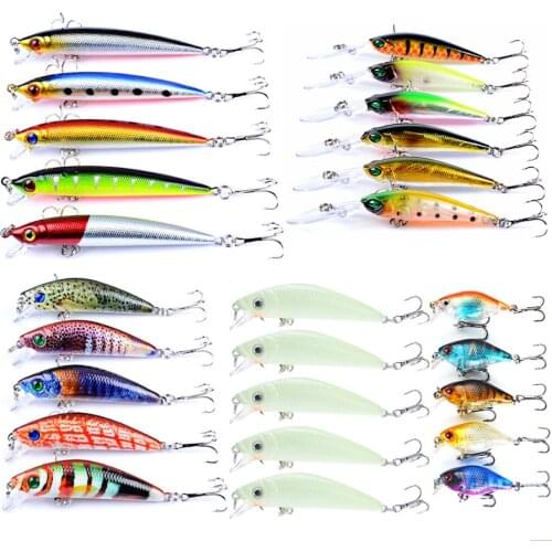 Crankbait Jerkbait Minnow Hard Bait Tackle Artificial Wobbler Set Baubles Popper For Fishing Lure Kits Swimbait Trout Sea Bass