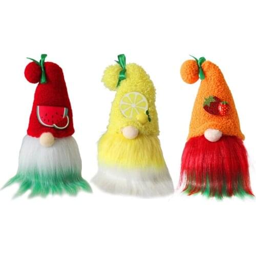 Summer Lemon Strawberry Gnome Tomte Nisse Scandinavian Swedish Elf Home Farmhouse Kitchen Decor Shelf Tiered Tray Decorations