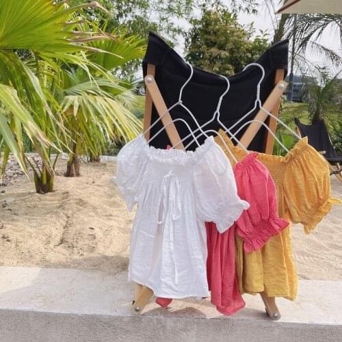 2021 Summer Light Sundress Shirts for Baby Girls Clothing Chiffon Blouses Sleeveless Korean Style Kids Clothes Top for 3-8Y