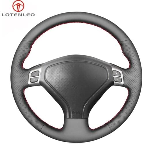LQTENLEO Black Artificial Leather Car Steering Wheel Cover For Subaru Forester Outback Legacy 2004-2007 Impreza WRX 2003-2006