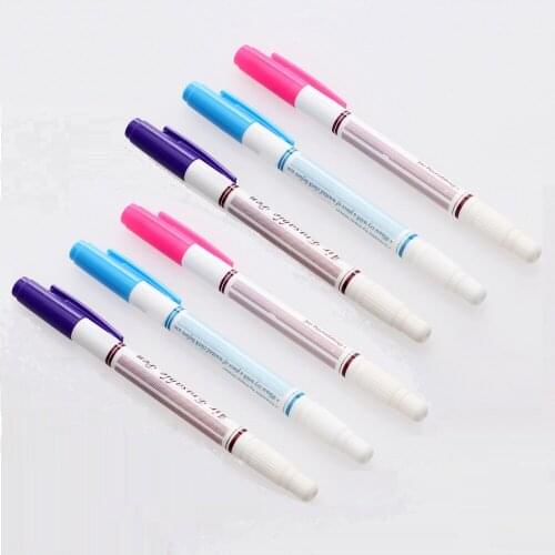 2Pcs Double Head Erasable Marking Pen Water Soluble Washable Marker Tool for Cross-Stitch Sewing Quilting Embroidery Dressmaking