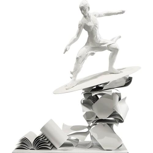 Model Room Iron Art Abstract Human Object Sculpture Decoration Office Bookstore Living Room Entrance Desktop Soft Decoration Cra