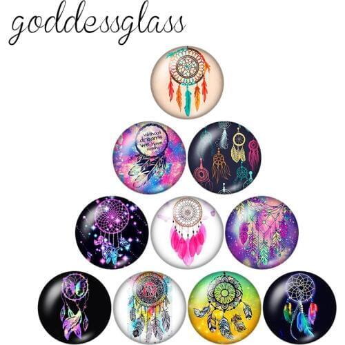 Fashion BeautyDream catcher10pcs 12mm/18mm/20mm/25mm Round photo glass cabochon demo flat back Making findings ZB0485