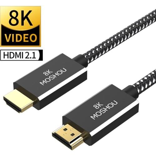 Moshou Ultra High Speed HDMI 2.1 Cable 8K@60Hz 4K@120Hz 48Gbps Dynamic HDR eARC VRR ALLM QFT QMS for PS4 PS5 8K HDMI 2.1 Cable