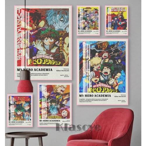 My Hero Academia Japanese Anime Cartoon Wall Art Posters Prints Picture Otaku Bedroom Living Room Home Decor Fans Collection