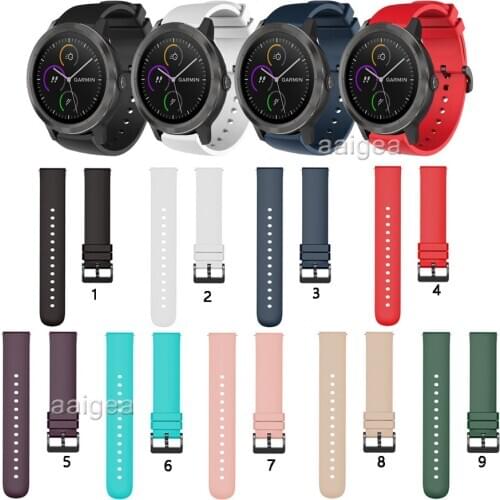 20mm Soft Silicone Sport Strap For Garmin Vivoactive 3 Music for Venu Sq /Forerunner 645 245 Smart Watch Replacement Band