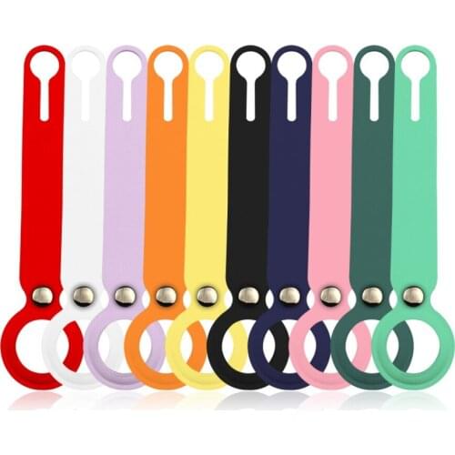 For Apple Airtags Cases Soft Silicone Protective Loop Case for Airtag Locator Tracker Anti-lost Keychain Protection Ring Cover