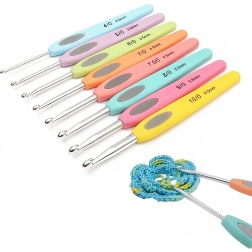 Nonvor 8pcs Crochet Hook Set Plastic Sewing Tool Weave Craft Yarn Crochet Needles Knitting