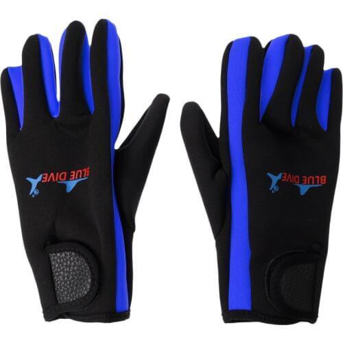1 Pair 1.5mm Neoprene Elastic Comfortable Keep Warm Anti-slip Gloves for Men Women Scuba Diving Surfing Swimming Yellow/Blue