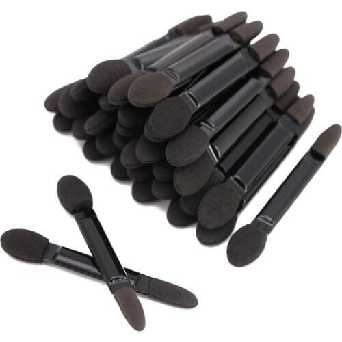 100pcs Disposable Dual Side Eyeshadow Brush Eyebrow Eyeliner Sponge Tipped Oval Makeup Brush Applicator Eye Make up Tool Beauty