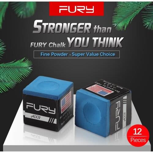 Original FURY Chalk Billiard Chalk 12 Pieces Blue Oil Pool Chalk Snooker Chalk Professional Billiard Accessories