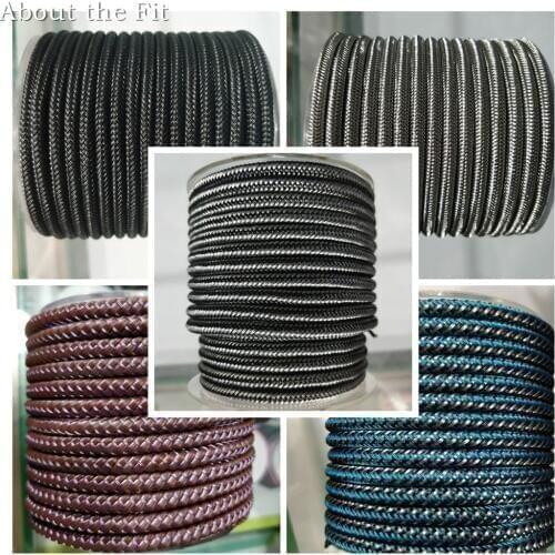 About the Fit 6mm 1M Braided Steel Wire/Leather/Rubber Jewelry Accessories Metal Rope Mesh Bands Woven Cable Craft Collar Making