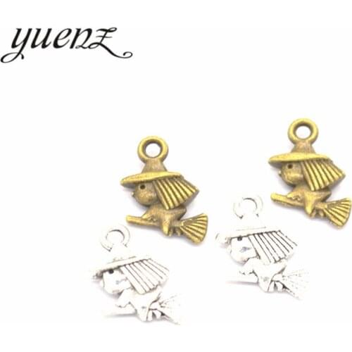 YuenZ 20pcs 2 color Antique Silver Plated wizard Charms Pendant DIY Handmade Jewelry Accessories 16*11mm I111
