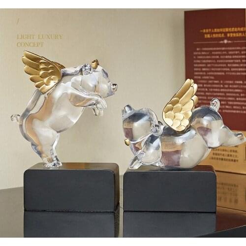 Simple Modern Resin Pig Accessories Ornaments Home Livingroom Figurines Decoration Office Desktop Furnishing Craft Wedding Gifts
