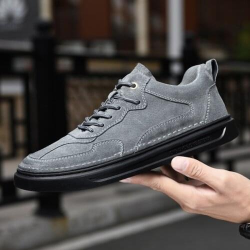 Luxury Leather Shoes Men Sneakers Men Trainers Lace-up Fashion Sneakers Men Genuine Leather Casual Shoes
