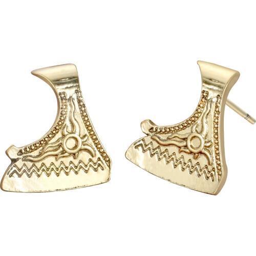 Kinitial Viking Norse Runes Axe Studs Earrings Jewelry Vegvisir Viking Axe Earrings Punk Rock Man Retro Geometric Bijoux