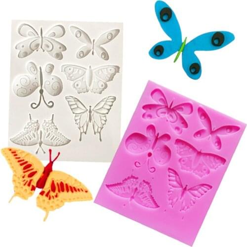 3D Butterfly Shaped Silicone Fondant Cake Decorating Mold Epoxy Resin Glue Chocolates Molds Baking Tools Kitchen Accessories
