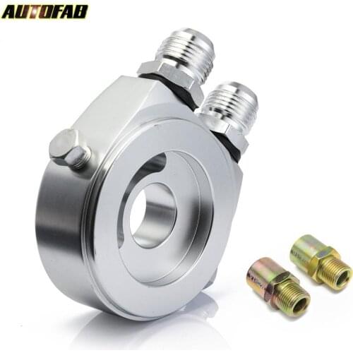 AUTOFAB Universal Car Aluminum Oil Filter Sandwich Adapter For Oil Cooler Plate Kit M20 X 1.5 AN10/AN8 AF-OL01SL