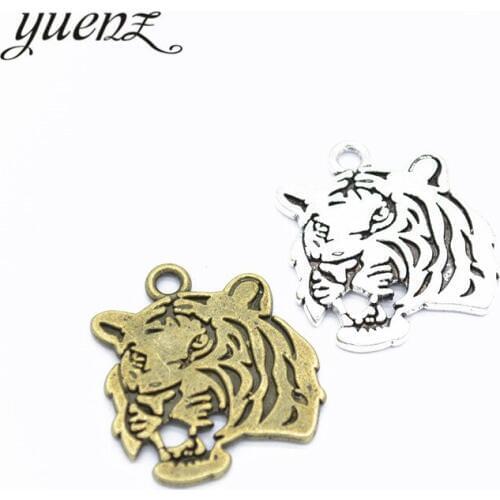 YuenZ 5 pcs Tiger charms metal pendant for jewelry making 27*24mm D9223