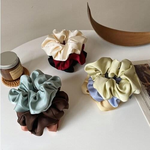 10cm Women Silk Scrunchie Elastic Rubber Band Handmade Multicolor Hair Band Ponytail Holder Hair Ring Headband Hair Accessories