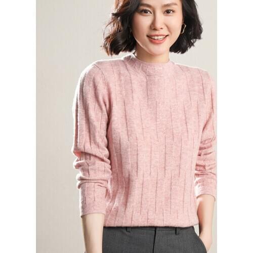 100% Merino Wool Cashmere Sweater Women 2020 Fall Winter Warm Soft O-neck Long Sleeve Knit Pullover Round Neck Womens Sweater