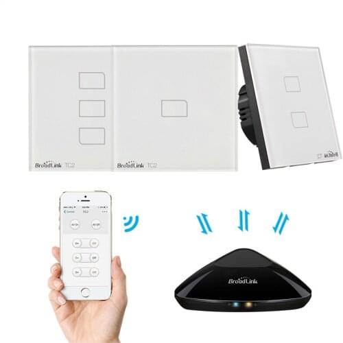 1/2/3 Gang-EU Standard 2019New Light Switch Modern Design White Touch Panel Wifi Wireless Smart Control Via RM Pro