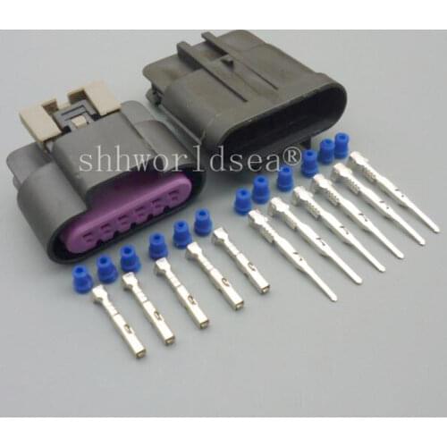 Shhworldsea 2Sets 6 Pin auto throttle position sensor plug Car waterproof electrical connector socket for Toyota,buick,VW,etc