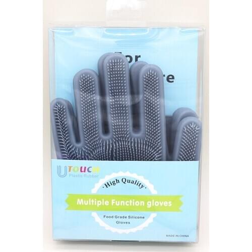 1 Pair Silicone Dish Washing Gloves Kitchen Cleaning Gloves Washing Dishes Multifunctional Magic Glove Household Cleaning Tools