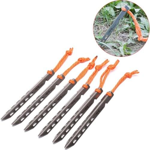 1pcs Titanium Tent Peg V Shape Titanium Spike Windproof Outdoor Camping Titanium Tent Nail Accessories Titanium Tent Stake