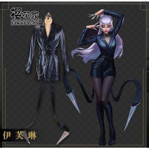 2021 Hot!! Game LOL Cosplay Evelynn KDA Girl Group Halloween Dress up Women Costume Set