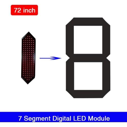 72" Inch Digital Number 7/seven Segment LED Display Module Big Size Module with Yellow Red Green White for outdoor or indoor
