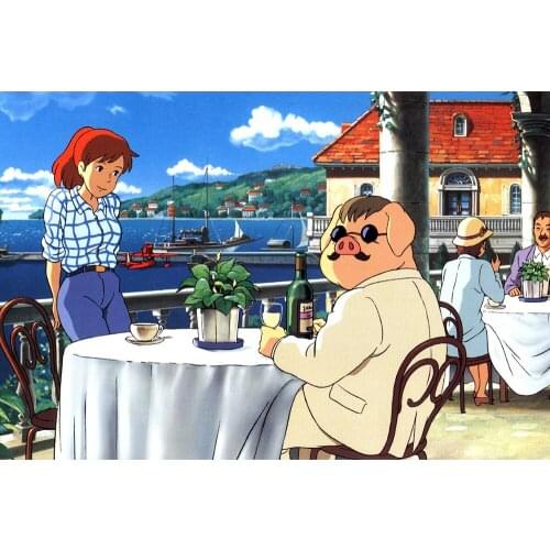 5D DIY Diamond Painting Wall Art Cartoon Anime Porco Rosso Embroidery Full Mosaic Cross Stitch Kits Living Room Home Decor