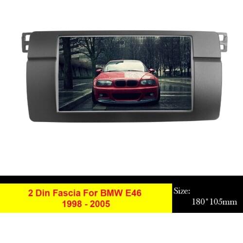 2Din Car Radio Stereo Frame Fascia For BMW E46 1998 - 2005 Audio DVD Panel Plate Mounting Dash Installation Bezel Trim