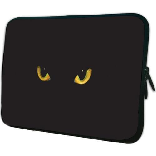 Cute Cat Zipper 10 12 13 14 14.1 15 17 7 Notebook Sleeve Bag Case Laptop Cover Pouch For Macbook Air Pro 13.3 Dell Sony Acer HP