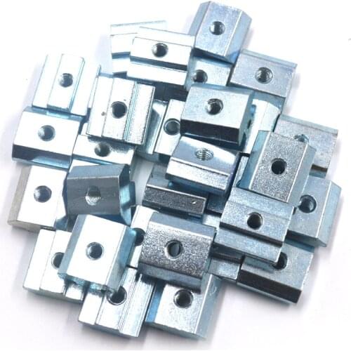 European Standard 40 Series Aluminum Slot Carbon Steel Half Round Roll In Sliding T Slot Nut with M5 Thread Pack of 30