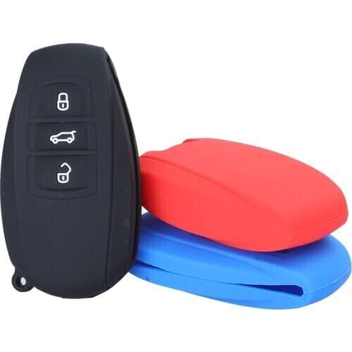 Kutery 3 Buttons Silicone Rubber Car Key Cover Case Holder Fob Skin For VW Smart Key Card Silica Gel Car Styling